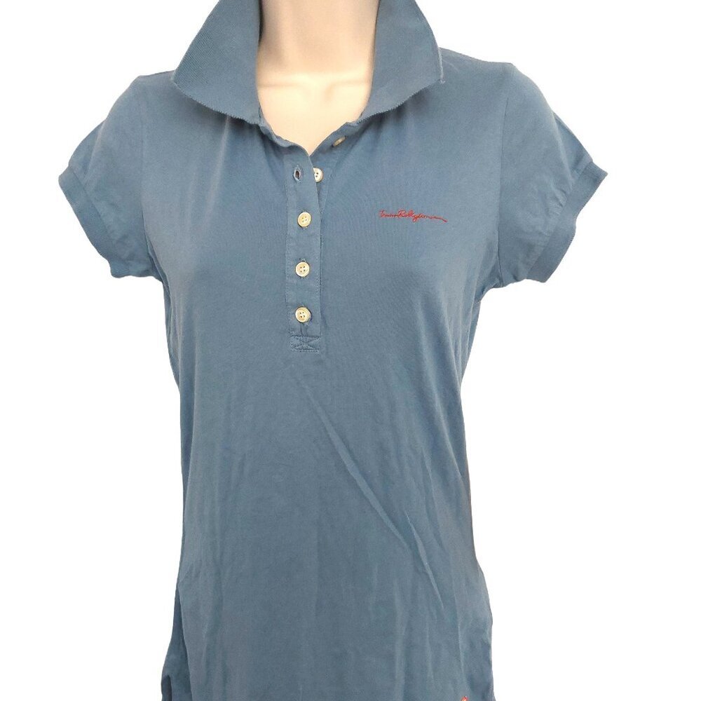 True Religion Brand Jeans Cotton TR Signature Polo Shirt Slate Blue NWT $88